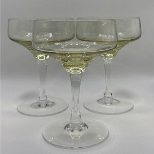 (5) MCM Coupe Martini Glasses Lime Green Ombre Stem Retro Cocktail Frutiger Aero